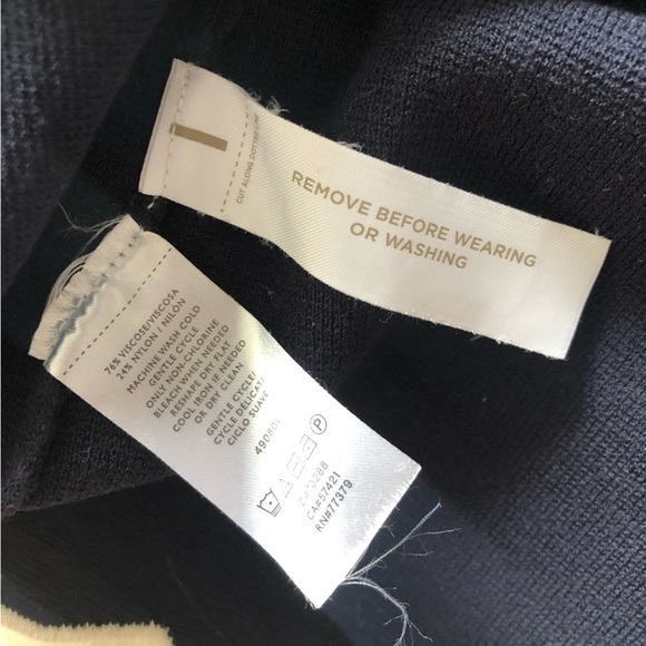 Ann Taylor Scalloped Short Sleeve Dress in Navy Size S - Picture 7 of 10